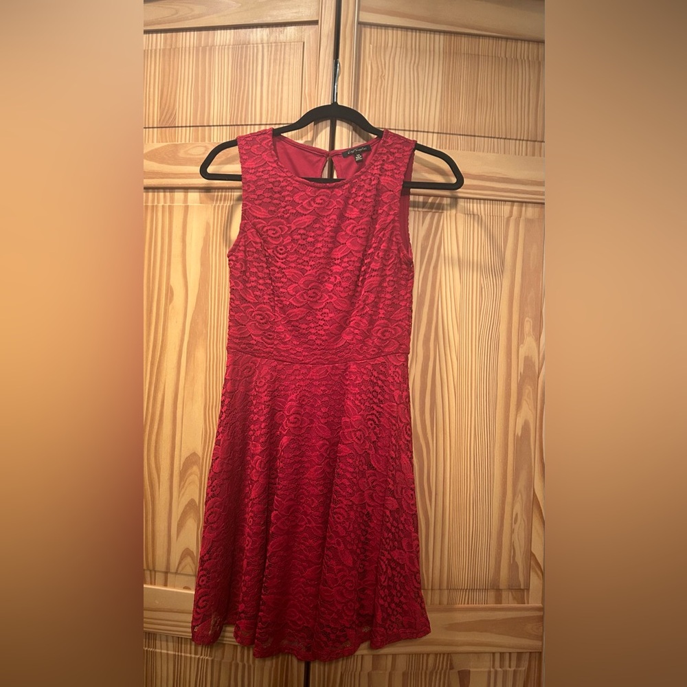 Extra Small red floral lace dress